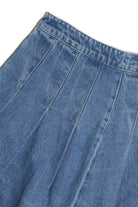 Pleated Light Denim Skirt