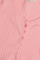 Bubblegum Button Down Crop Tee