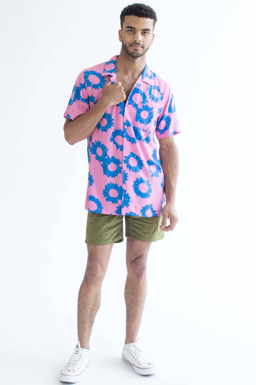 Pink and Blue Sunflower Print Hawaiian Shirt – Ragstock