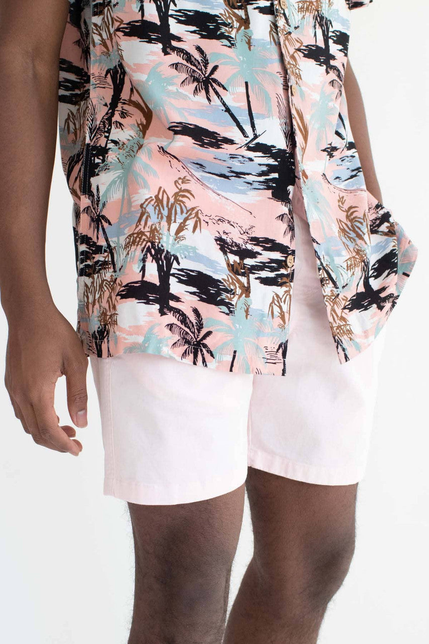 Pink Cotton Twill Shorts