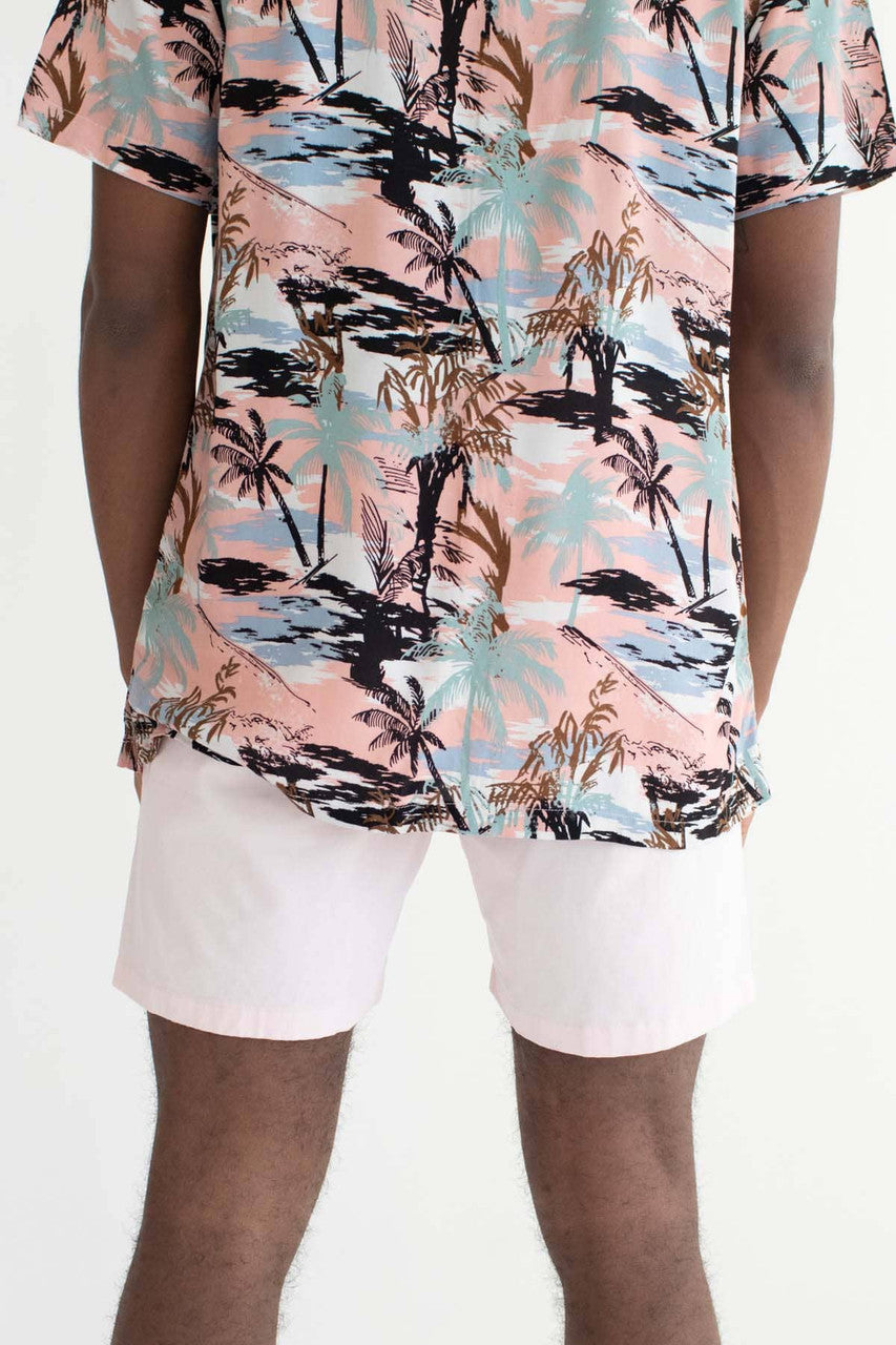Pink Cotton Twill Shorts