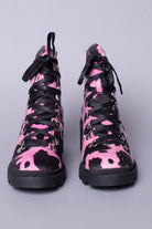Pink Cow Print Grip Heel Bootie