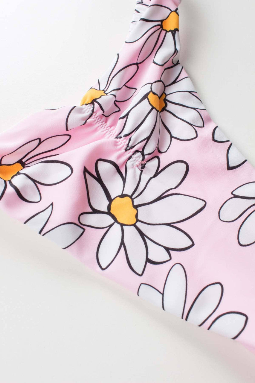 Pink Daisy Cheeky Bikini Bottom