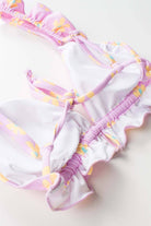 Pink Frilled Daisy String Bikini Top