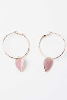 Pink Heart Charm Hoop Earrings
