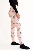 Pink Holiday Cactus High Waisted Leggings