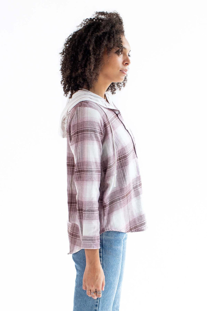 Pink Hooded Flannel
