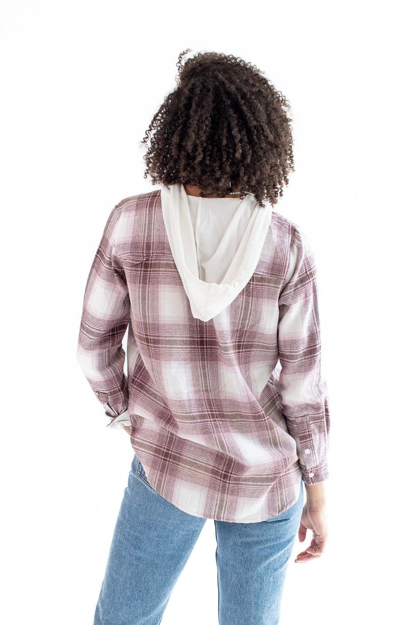 Pink Hooded Flannel