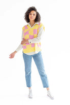 Pink Lemonade Checker Sweater Vest