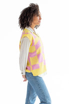 Pink Lemonade Checker Sweater Vest