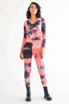 Neon Pink Tie Dye Leggings