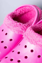 Pink Winter Foam Platform Clogs