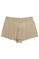 Khaki Pleated Mini Skort