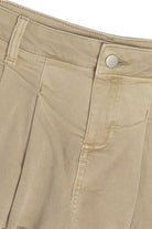 Khaki Pleated Mini Skort