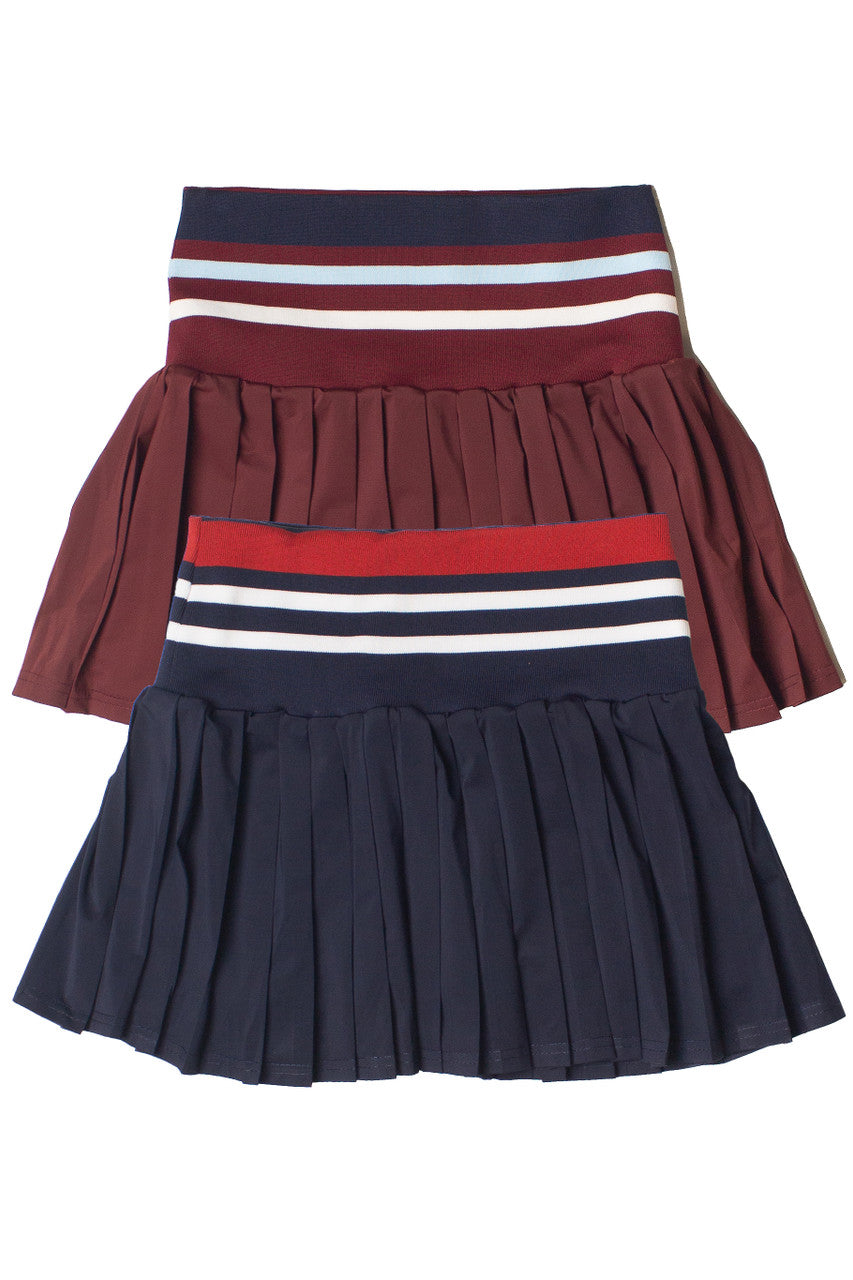 Striped Waist Pleated Skort