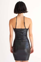 Pleather Zip Up Bustier Dress