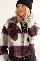 Plum & Violet Plaid Cropped Shacket