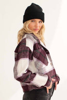 Plum & Violet Plaid Cropped Shacket