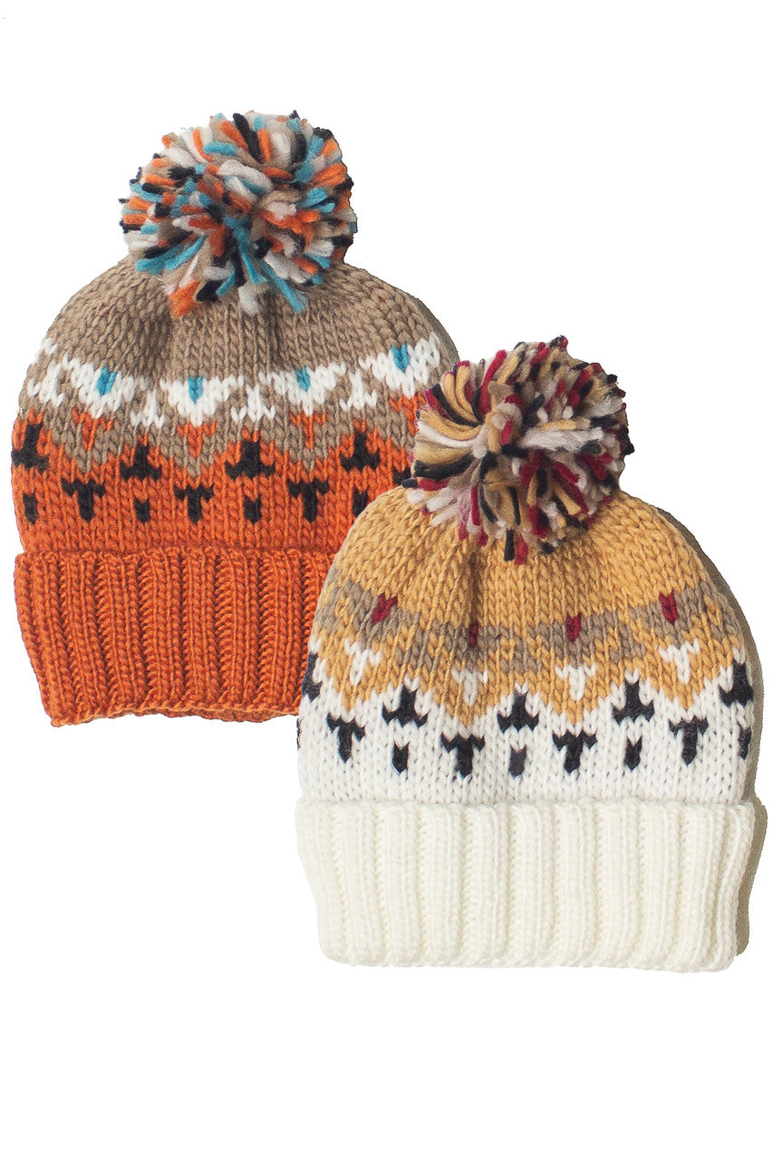 Knit Pom Fair Isle Beanie
