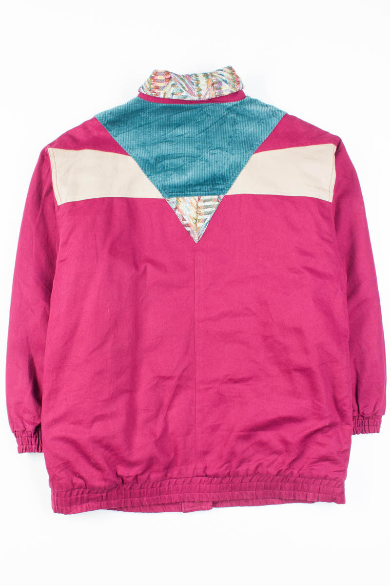 Burgundy Mixed Media Winter Jacket