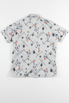 Grey Geometric Button Up