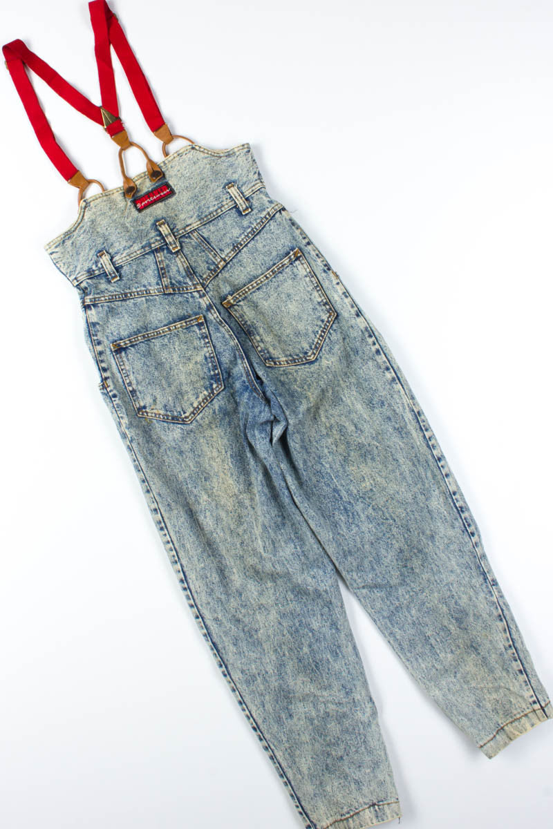 Red Suspender Vintage Jeans