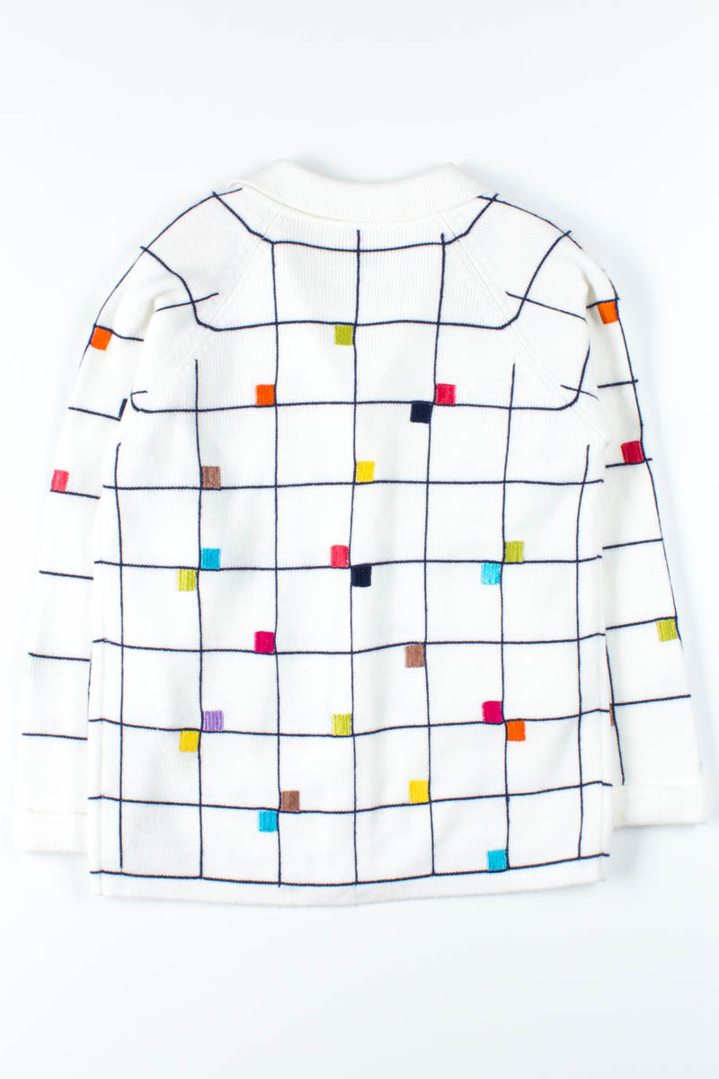 White Color Square Cardigan Sweater