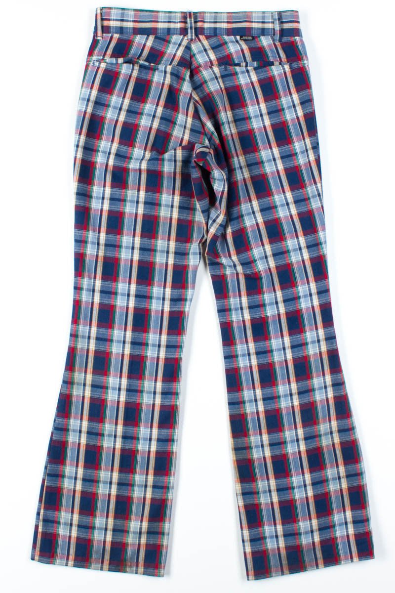 Plaid Bell Bottom Pants