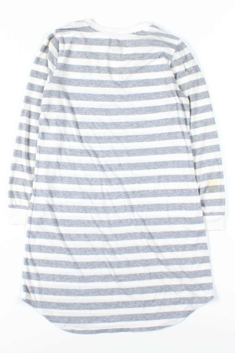 White & Grey Striped Dress