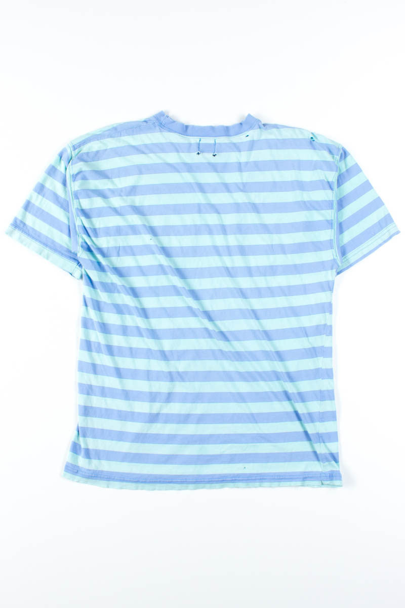Blue Striped Distressed Tee