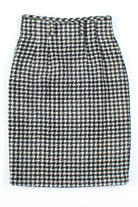 Black & White Wool Pencil Skirt