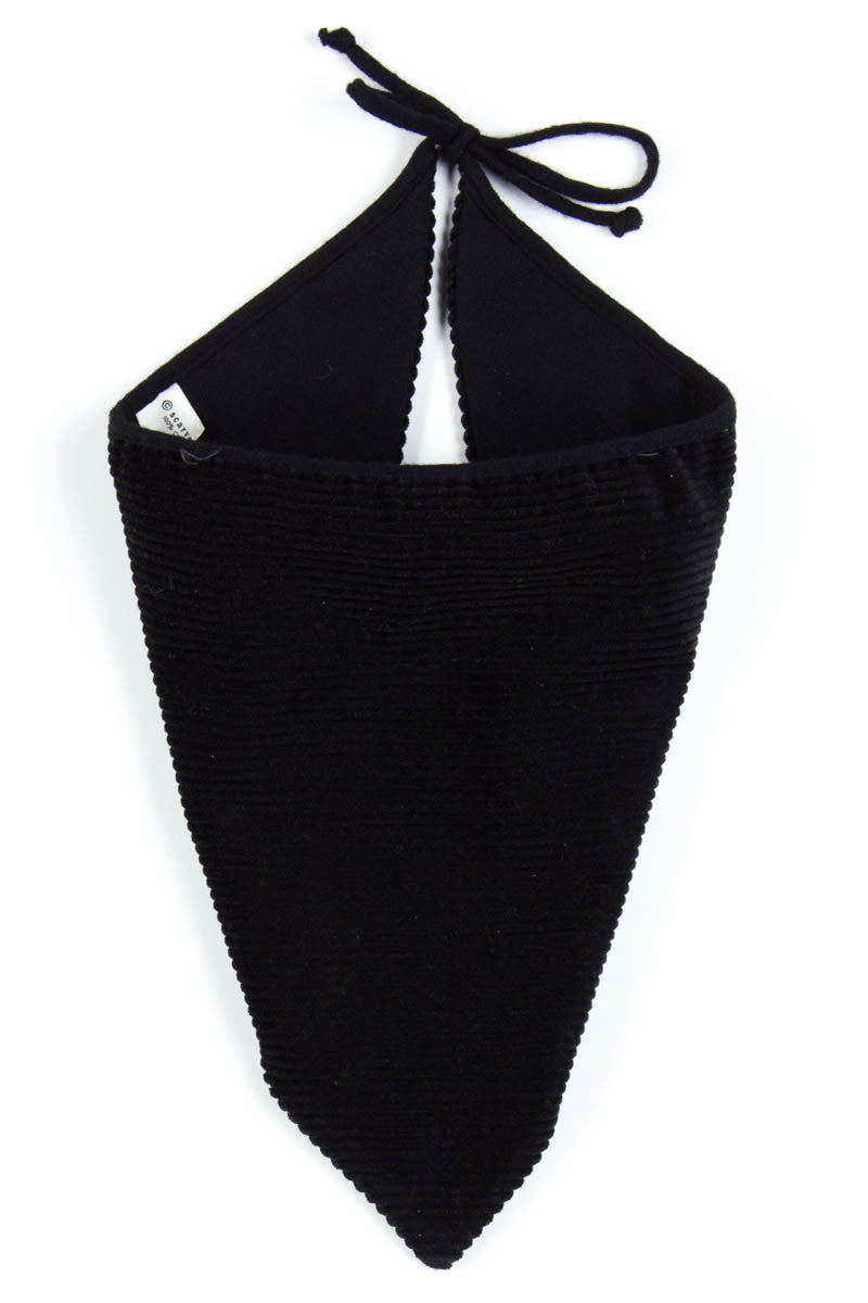 Black Corduroy Triangle Tie Scarf