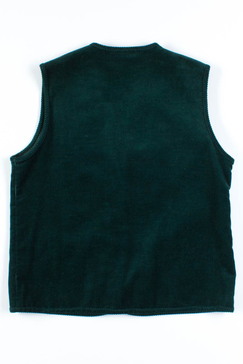 Green Corduroy Button Up Vest
