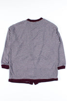 Burgundy Striped Cardigan Sweater