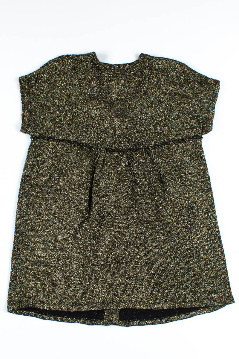 Black & Gold Metallic Short Sleeve Cardigan