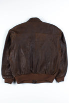 Brown Leather Bomber Jacket