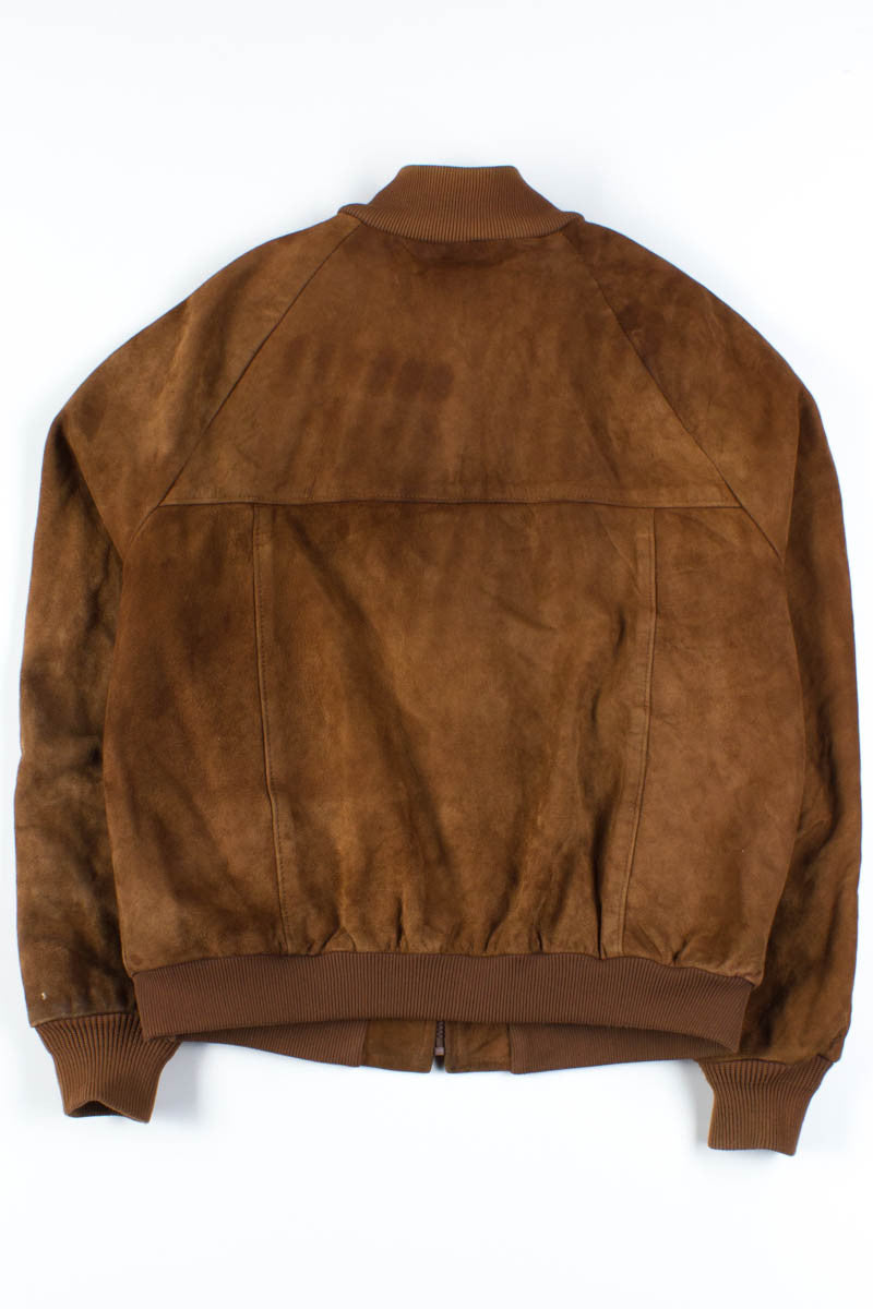 Brown Suede Bomber Jacket