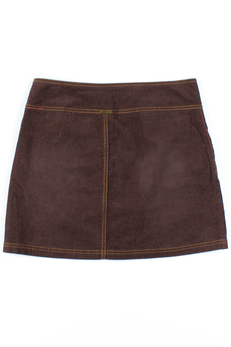 Brown Corduroy Mini Skirt