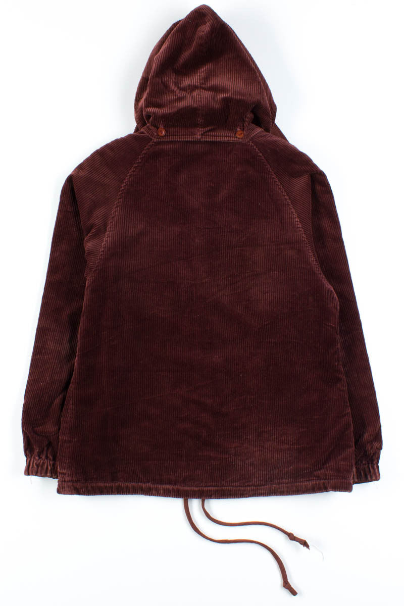 Burgundy Hooded Corduroy Jacket