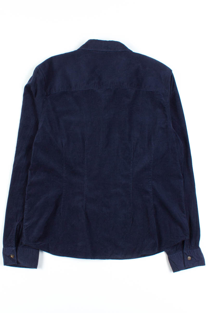 Navy Felt Button Up Shirt