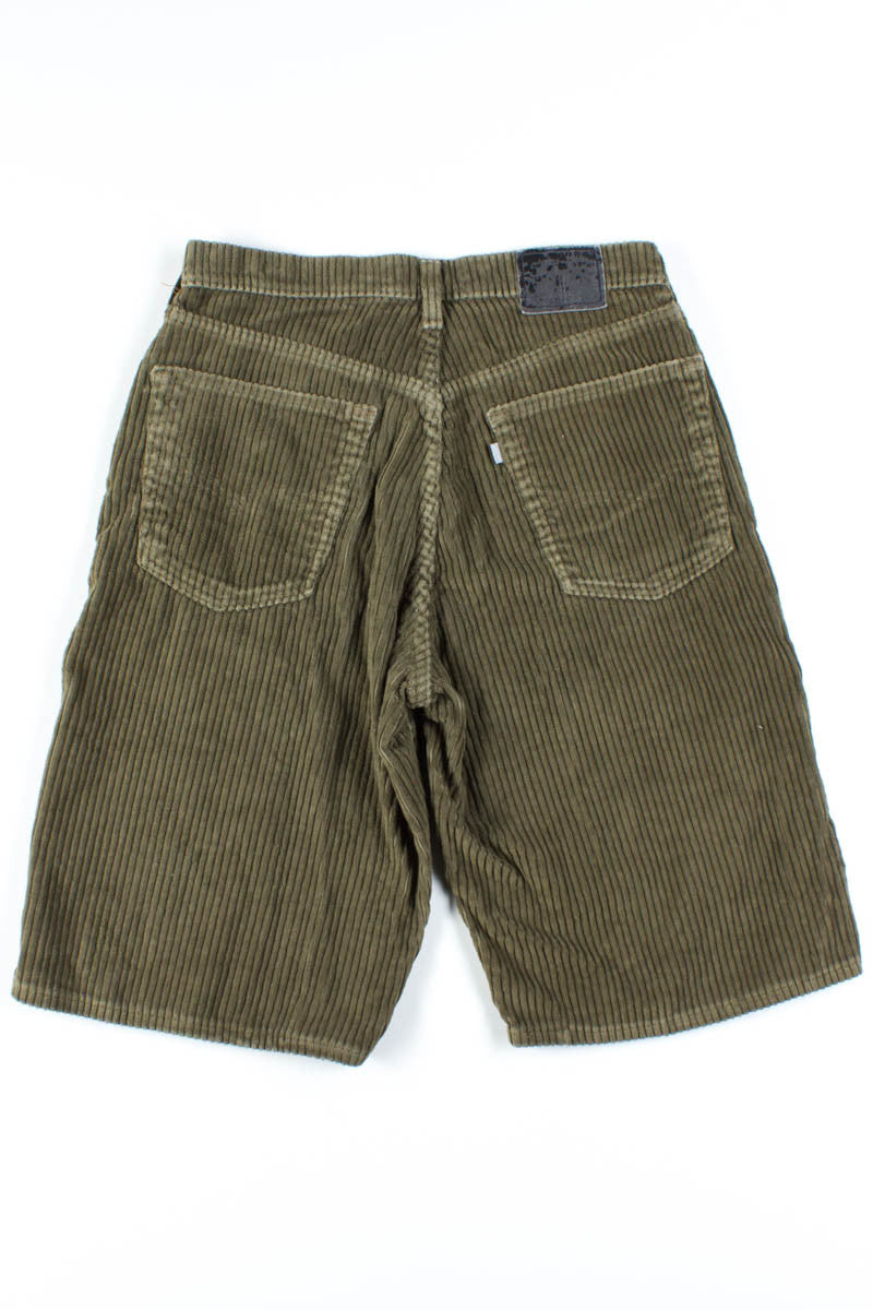 Olive Baggy Corduroy Shorts
