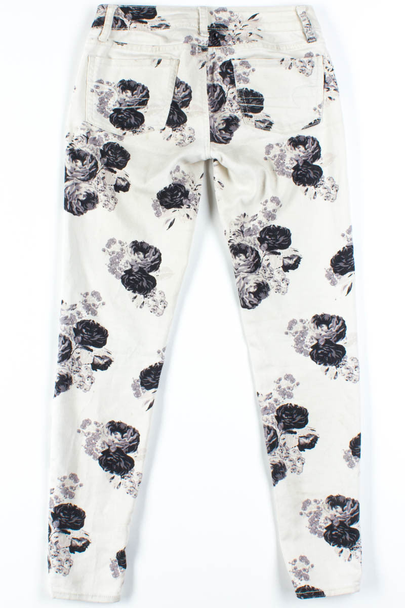 White Floral Jeggings (sz. 2 Long)