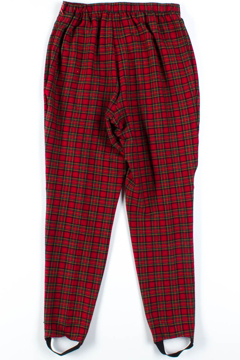 Red Plaid Stirrup Pants
