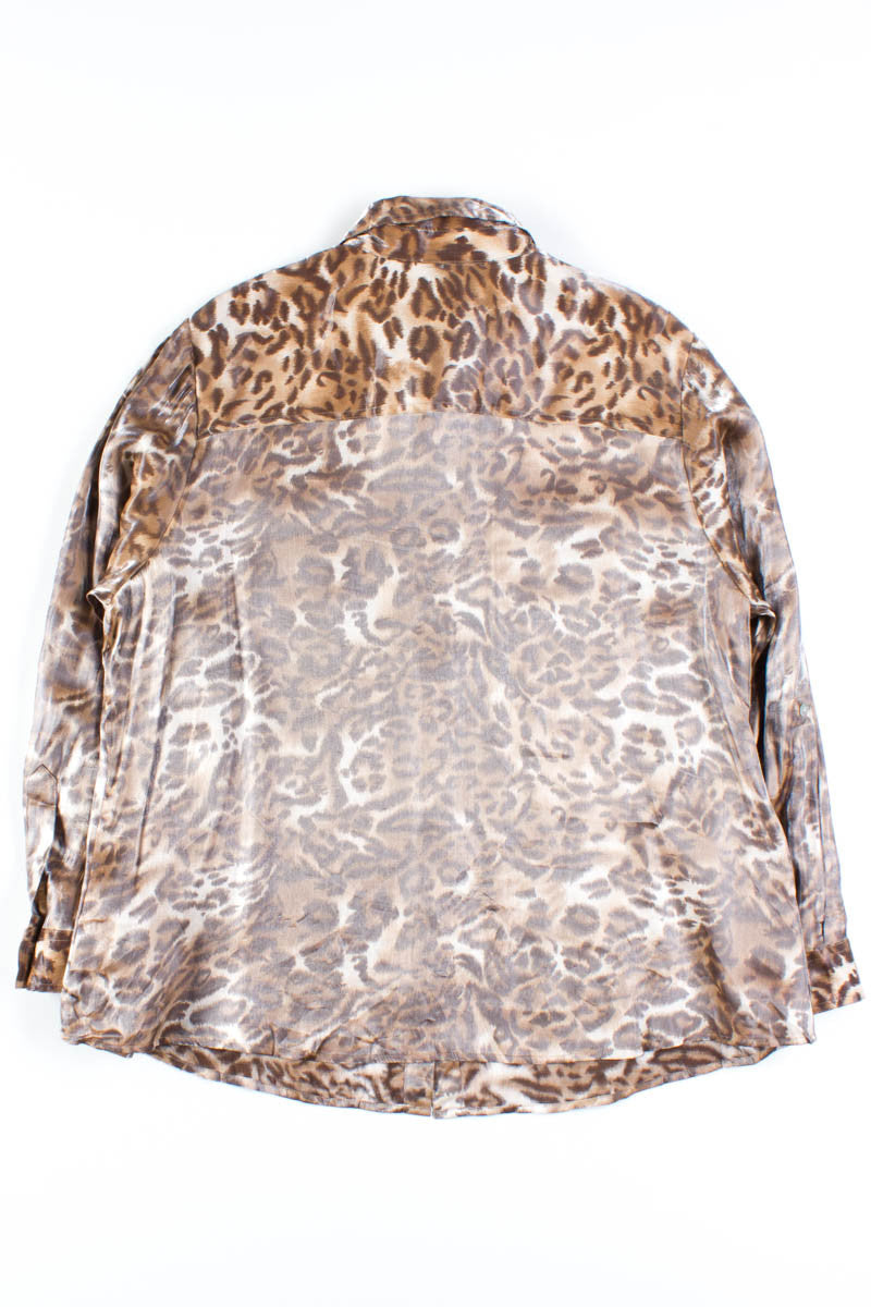 Shiny Metallic Leopard Print Shirt