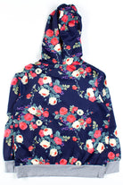 Navy Floral Polyester Hoodie