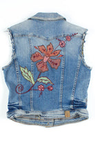 Floral Back Denim Vest
