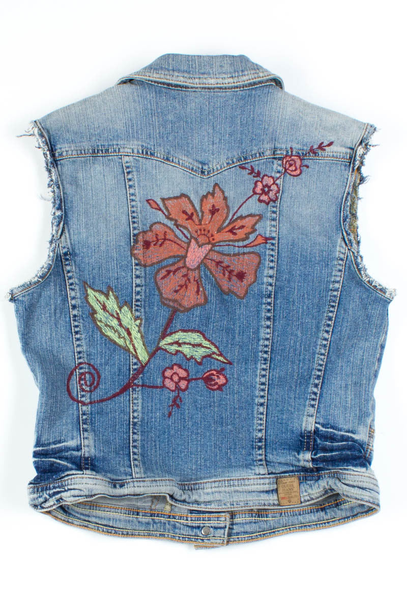 Floral Back Denim Vest