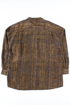 Black & Brown Striped Silk Shirt