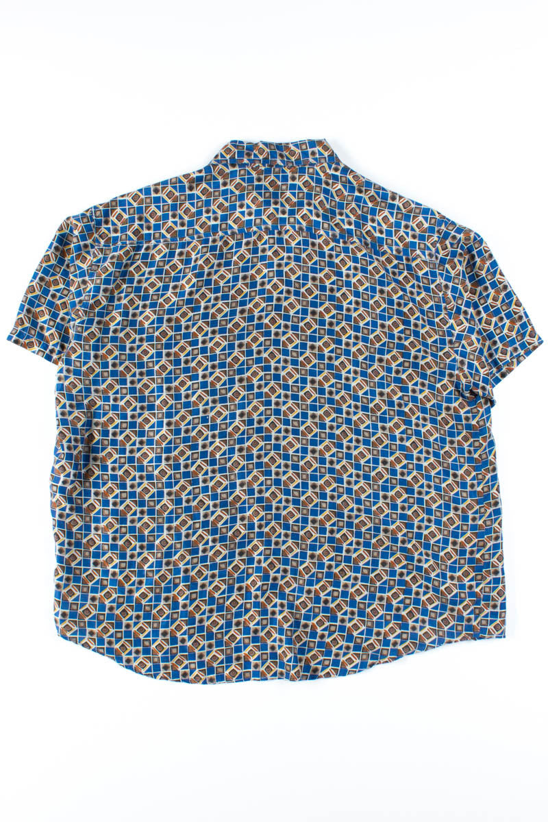 Blue Squares Silk Shirt