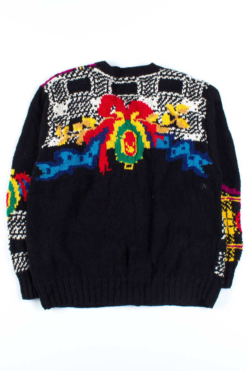 Black Fancy Button Up Sweater